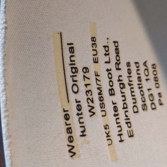 Sturdy HUNTER ORIGINAL UNISEX RUBBER BOOTS Men Size 6 - Picture 8 of 8